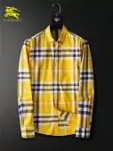 chemise burberry check shirts gold yellow